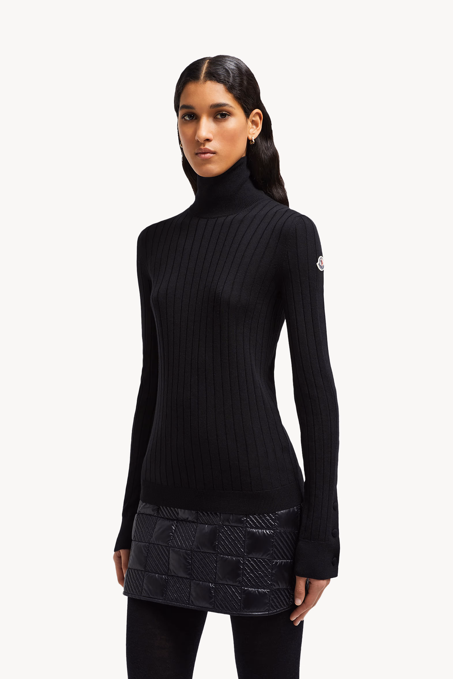 Wool & Cashmere Turtleneck Sweater Women Black Moncler 3